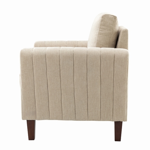 Ganymedes Upholstered Accent Club Chair with Wood Legs by HULALA HOME