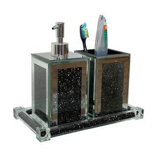 Exquisite 3-Square Soap Dispenser and Toothbrush Holder with Tray 2022-7-13-7