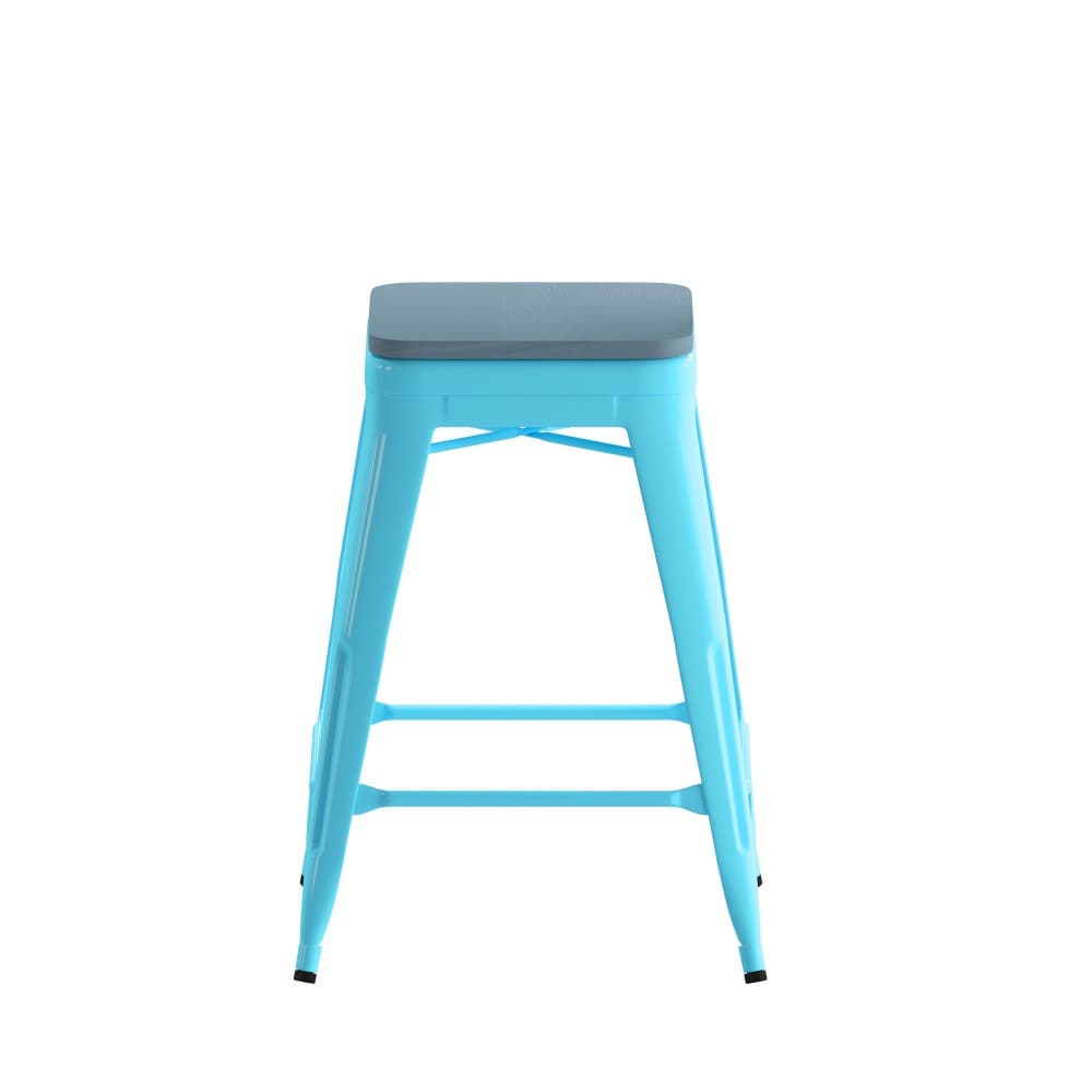 Weather Backless Commercial Bar Stool with Poly Resin Seat