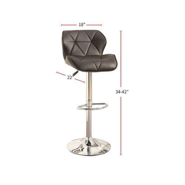 Adjustable PU Bar Stools With Footrest， Set of 2