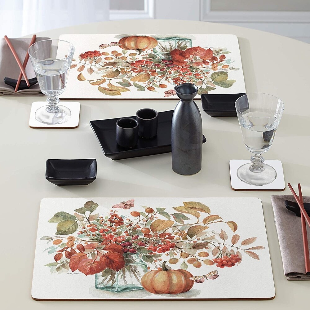 Cala Home Autumn in Nature by Lisa Audit Hardboard Placemat Boxed Set of 4