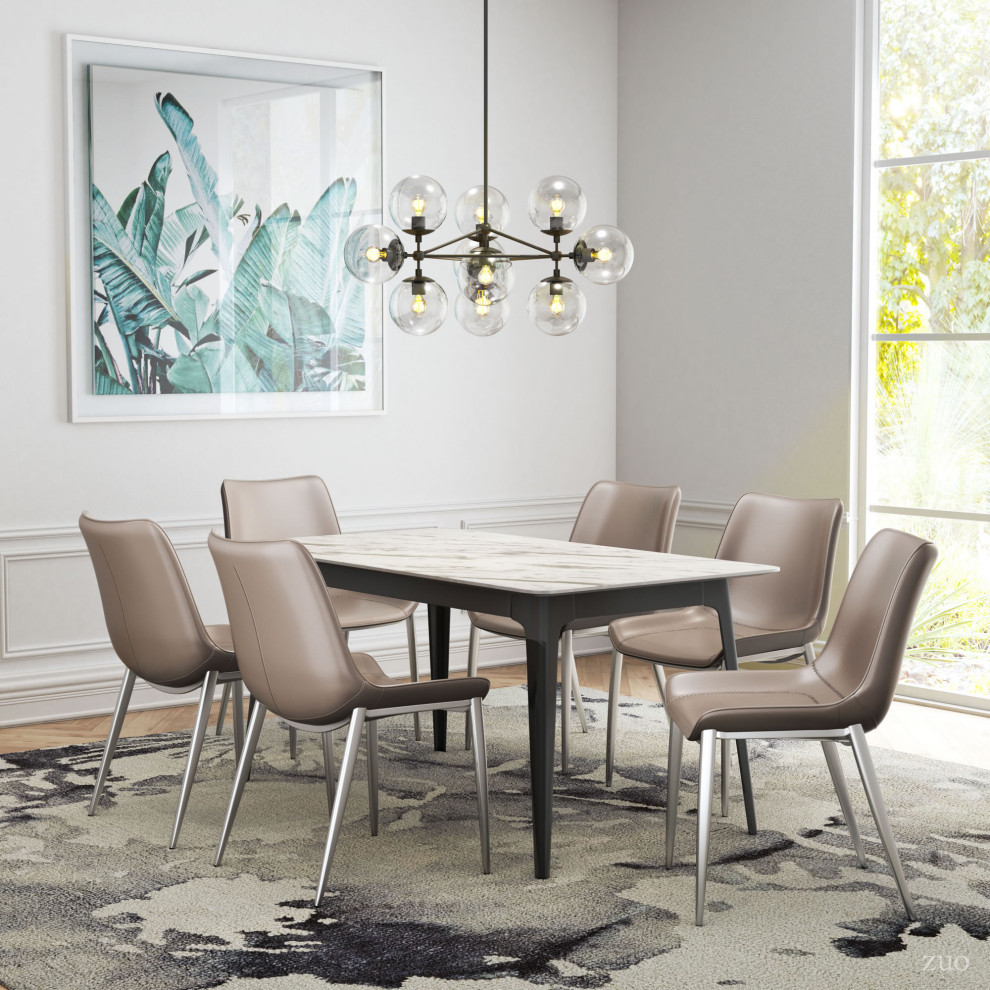 Magnus Dining Chair (Set of 2) Gray  ampSilver   Midcentury   Dining Chairs   by Sideboards and Things  Houzz