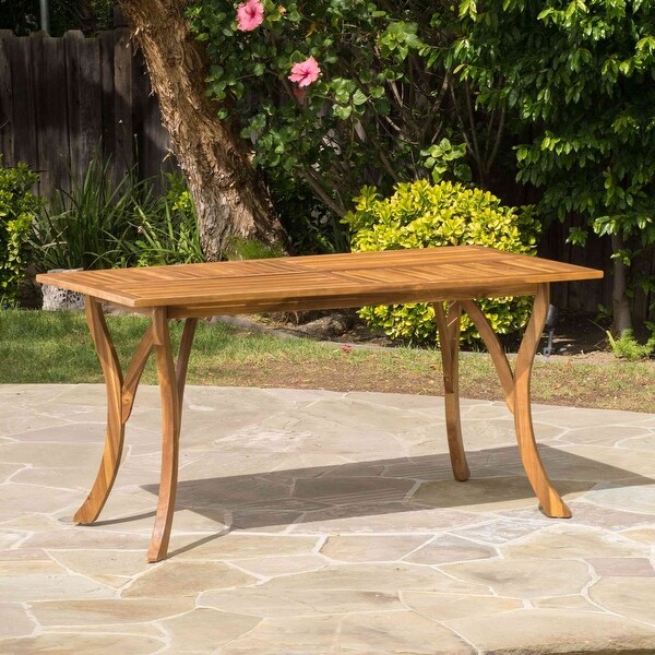 59Inch Rectangular Wood Patio Table for Outdoor Dining