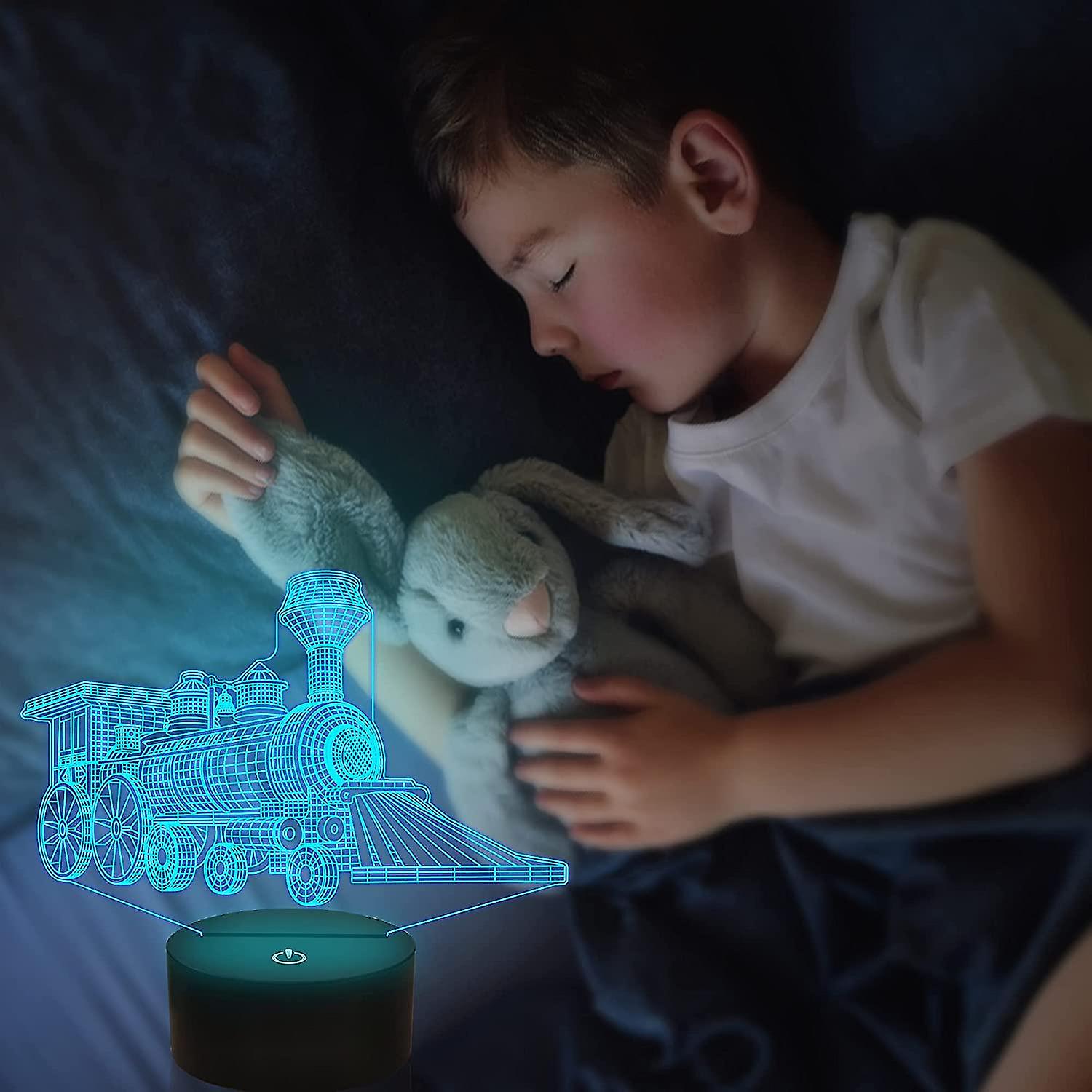 Train 3d Gifts Lamp， Illusion Hologram Night Light With Timer Remote Control 16 Colors Changing， Kids Bedroom Decor Novelty Birthday Christmas Present