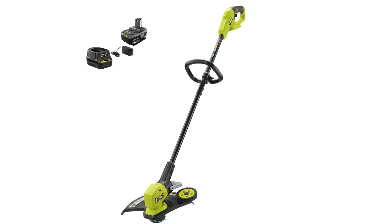 RYOBI P20180VNM ONE+ 18V 13 in. Cordless Battery String Trimmer/Edger with 4.0 Ah Battery and Charger