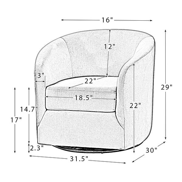 Eleuterio Modern Upholstered Swivel Accent Barrel Chair with Metal Base Set of 2 by HULALA HOME