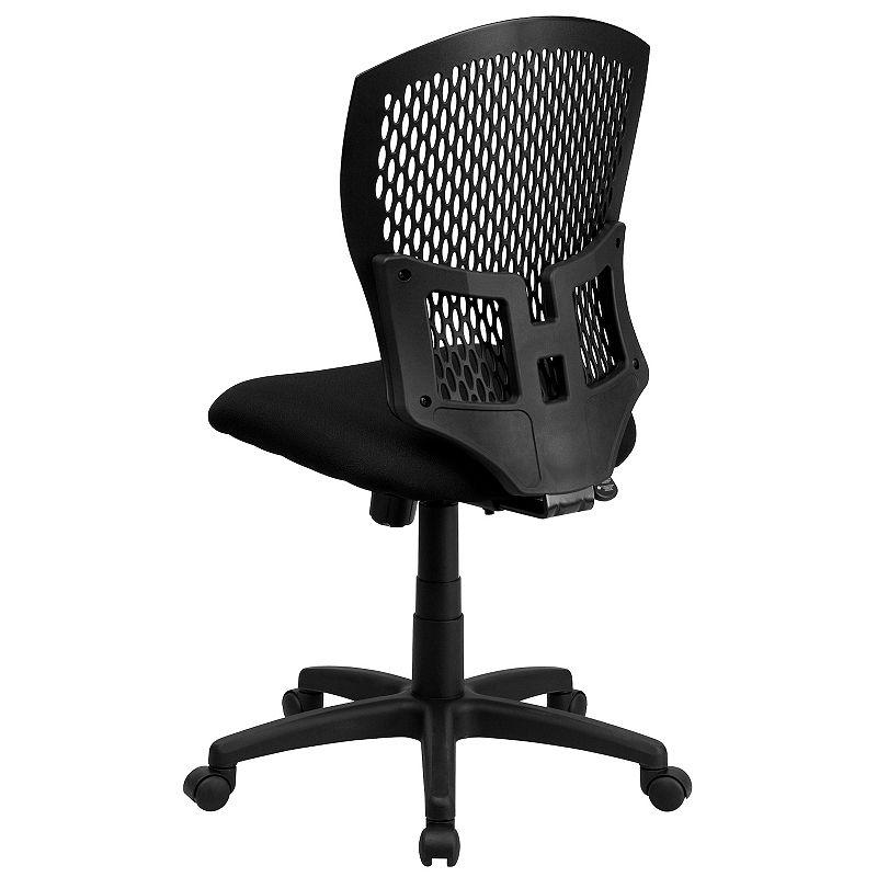 Emma and Oliver Mid-Back Designer Back Swivel Task Office Chair with Fabric Seat