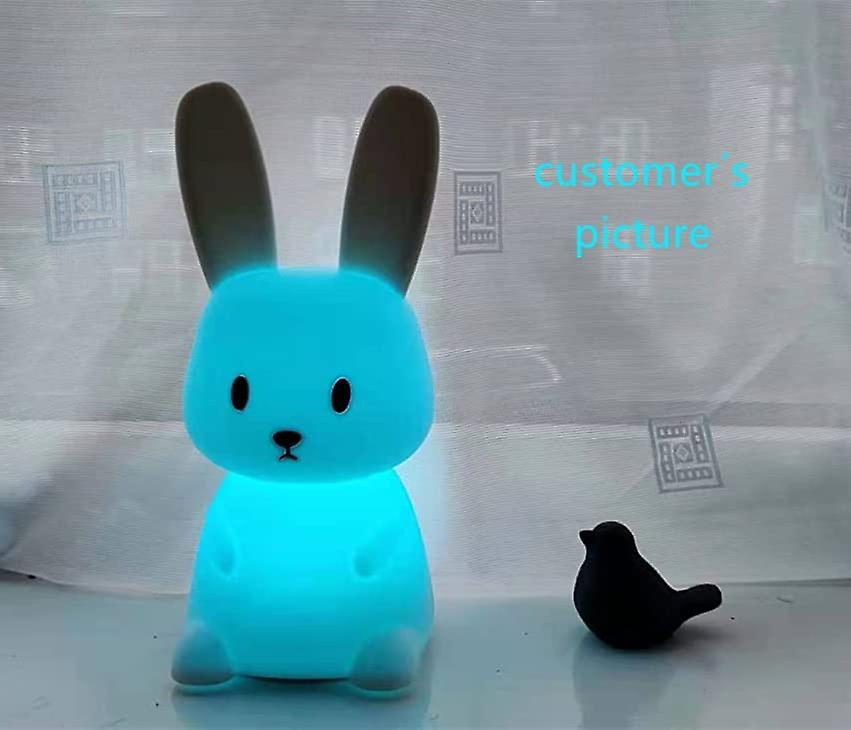 Night Light Baby Bunny Led Baby Night Light Usb Rechargeable Rabbit Touch Portable Silicone Lamp 7 Light Changes Girl Boy Gift