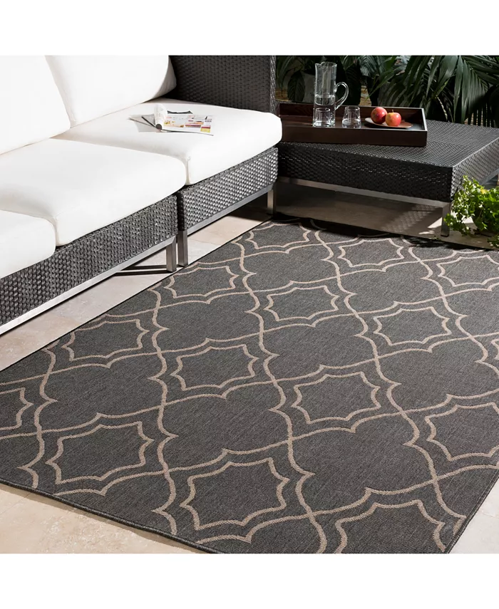 Surya Alfresco ALF-9590 Black 3' x 5'6 Area Rug Indoor Outdoor