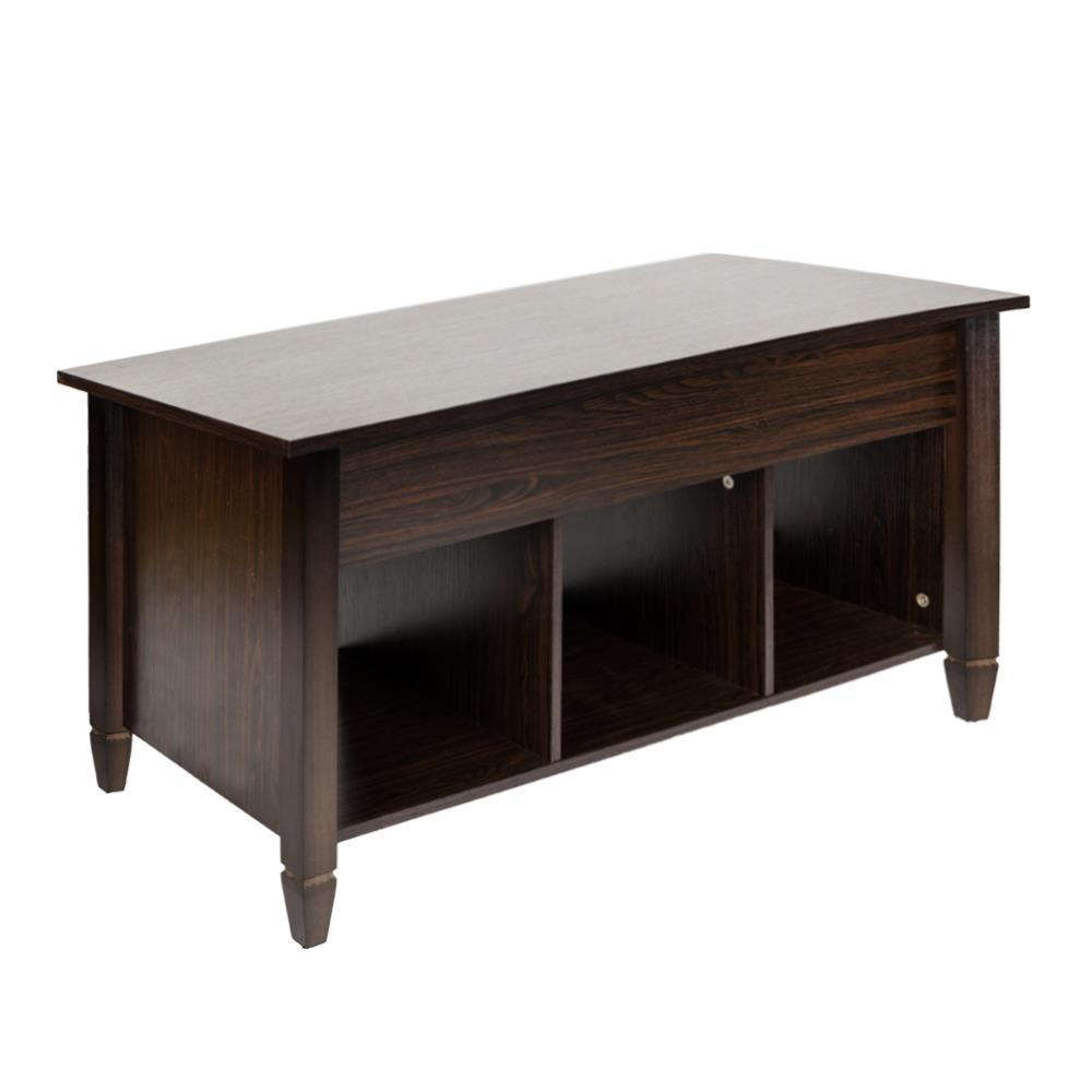 Ktaxon Lift Top Coffee End Table Storage Space Home Furniture，with Storage and Shelf Modern Occasional Table Brown