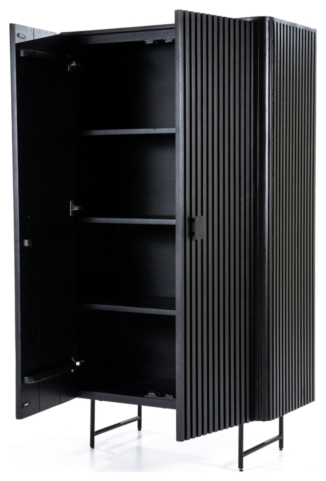 Black Mango Wood Cabinet  Eleonora Remi   Industrial   Accent Chests And Cabinets   by Oroa   Distinctive Furniture  Houzz