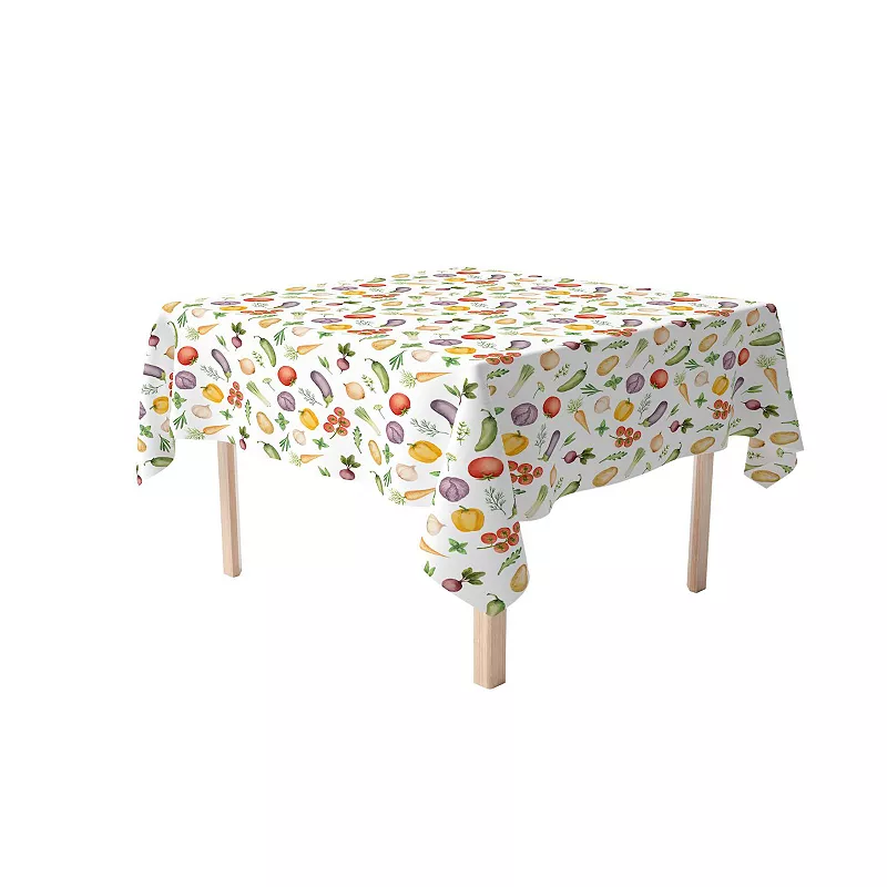 Square Tablecloth， 100% Polyester， 60x60， Garden Vegetables