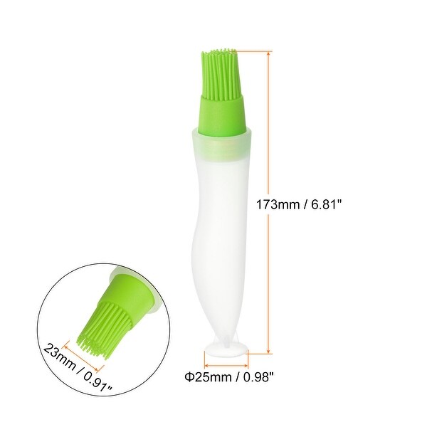 2pcs Silicone Oil Bottle Brush with Cap for Grill Barbecue Cooking Baking， Green