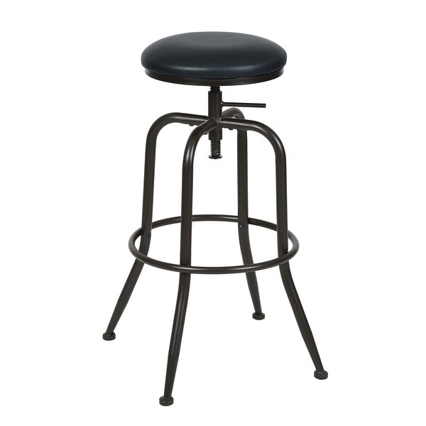 Homylin Faux Leather Adjustable Height Bar Stool(Set of 2)