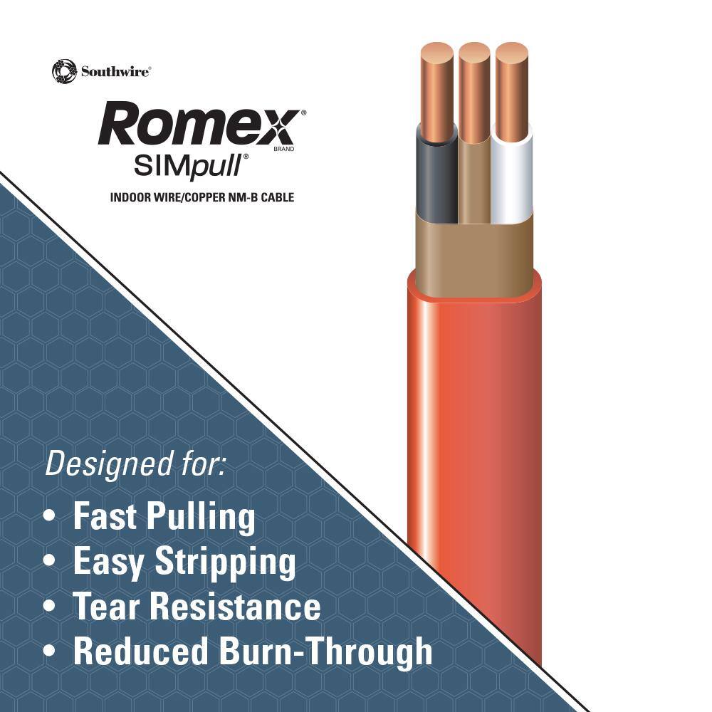 Southwire 15 ft. 102 Solid Romex SIMpull CU NM-B WG Wire 28829026