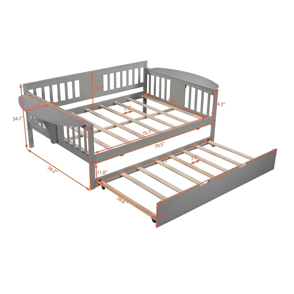 Merax Wooden Daybed with Twin Trundle Bed