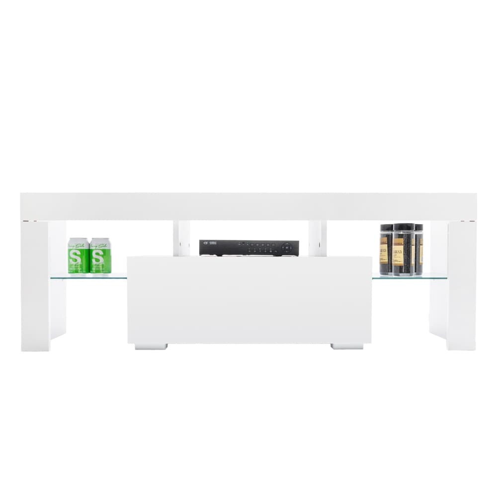 51 inch Modern 1 drawer TV Stand Cabinet with LED Lights