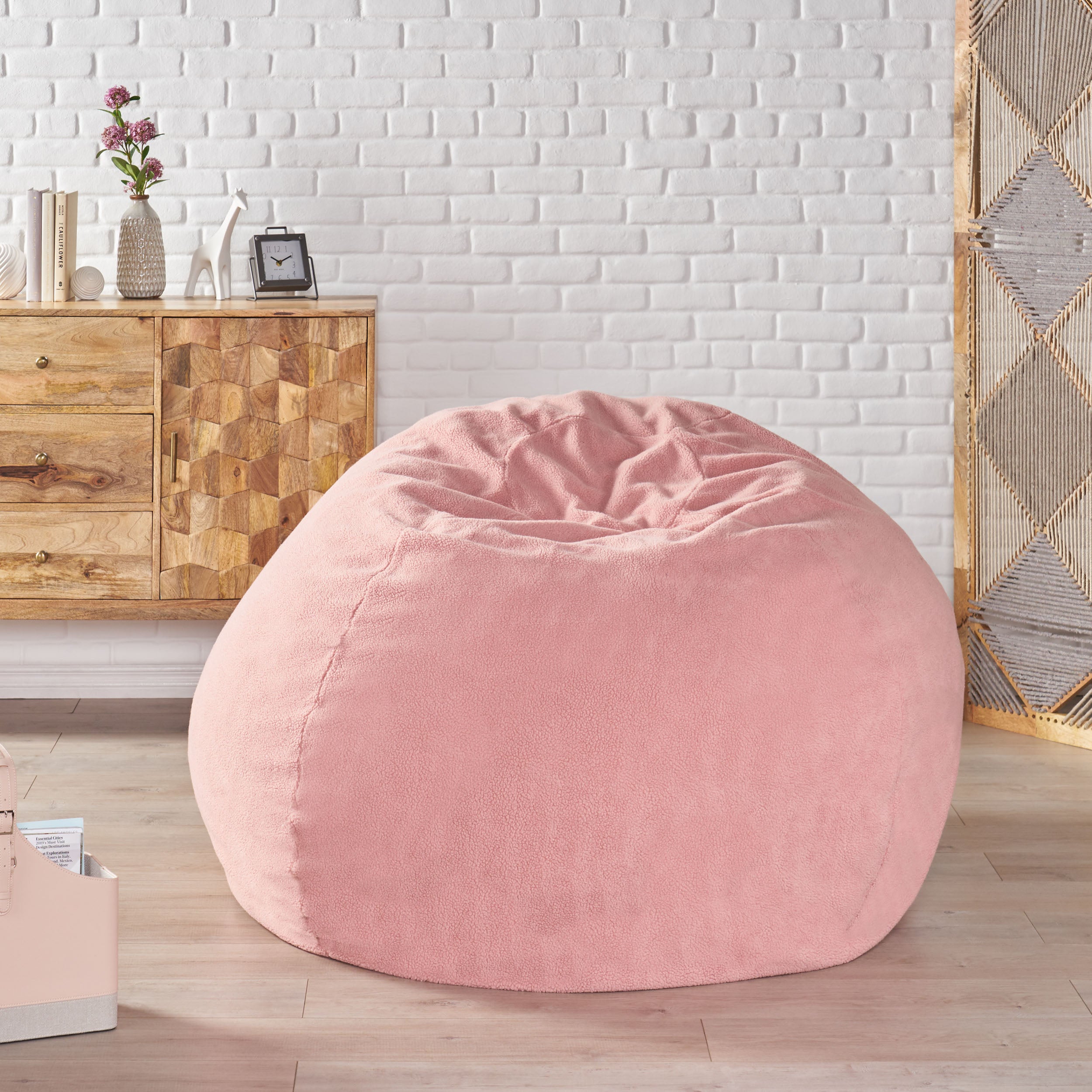 Achille Modern Shearling 5 Foot Bean Bag