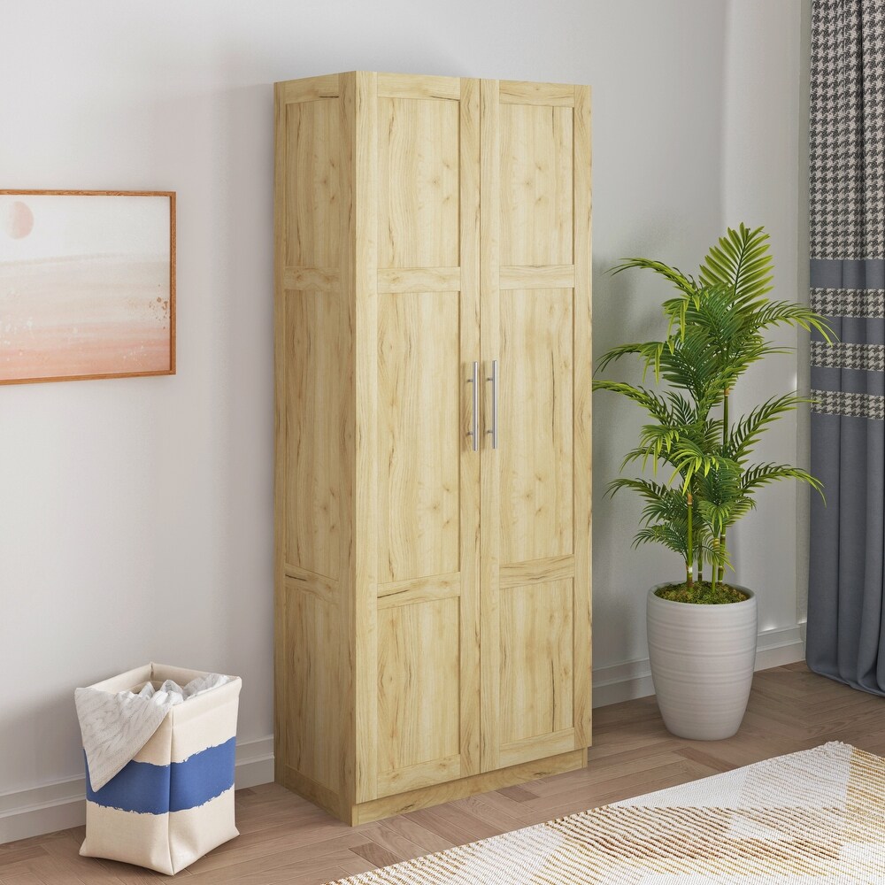 High wardrobe with 2 doors and 3 partitions