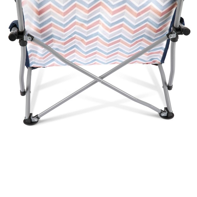 Picnic Time Tranquility Portable Beach Chair Navy Blue gray