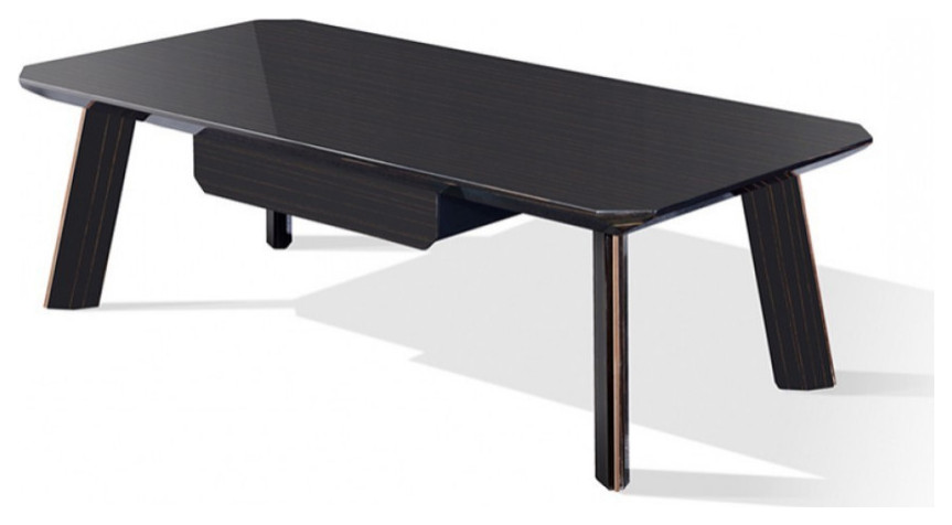 Modern Black and Rose Gold Coffee Table   Midcentury   Coffee Tables   by HomeRoots  Houzz