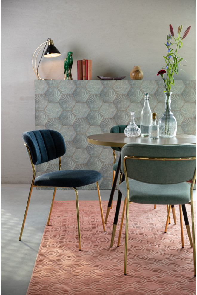 Mixed Fabric Upholstered Dining Chairs (2)  DF Jolien   Midcentury   Dining Chairs   by Oroa   Distinctive Furniture  Houzz