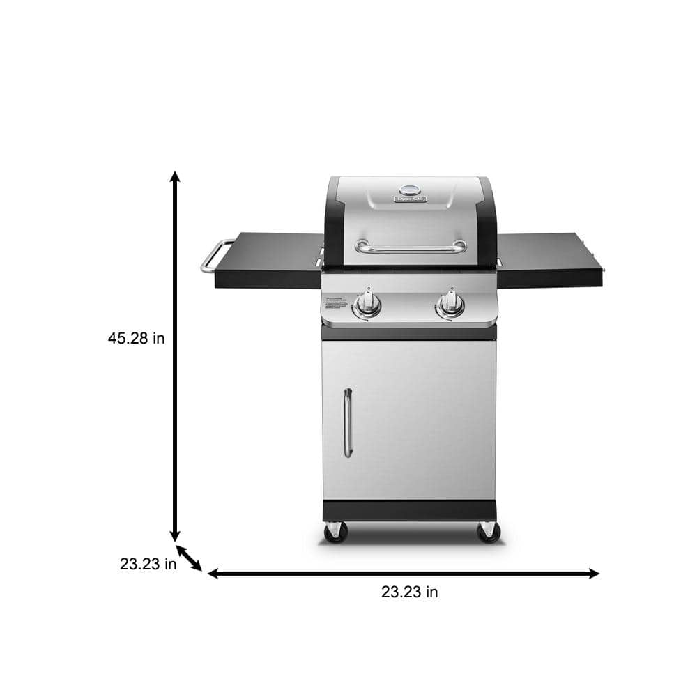 DynaGlo Premier 2Burner Propane Gas Grill in Stainless Steel with BuiltIn Thermometer