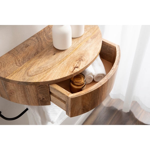 Kate and Laurel Reid Floating Wood Side Table - 20x11x6