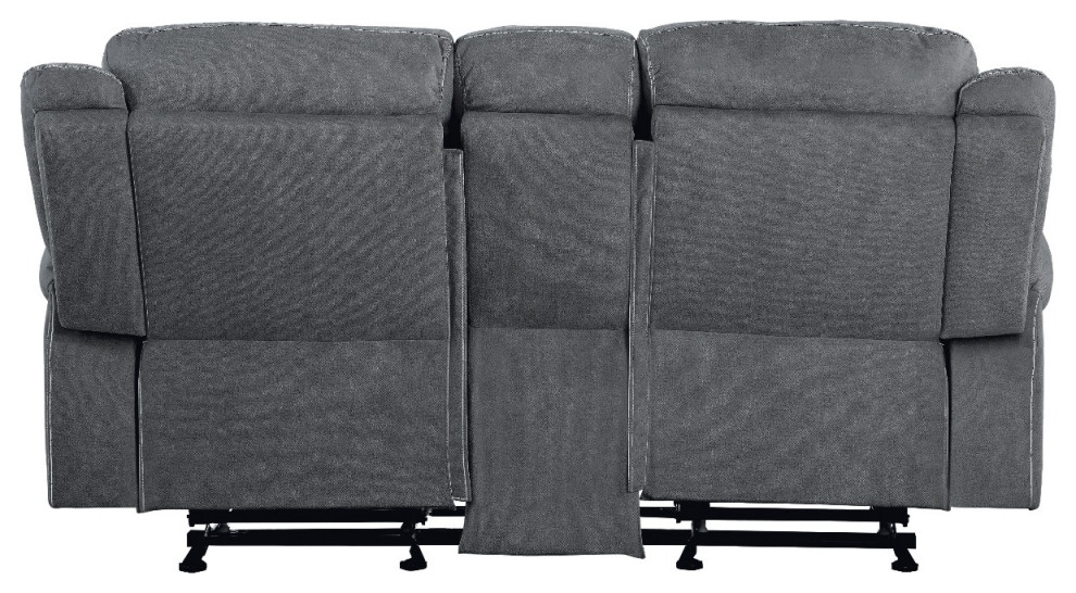 Acme Zubaida Glider Motion Loveseat w USB and Console Two Tone Gray Velvet   Transitional   Loveseats   by AMOC  Houzz