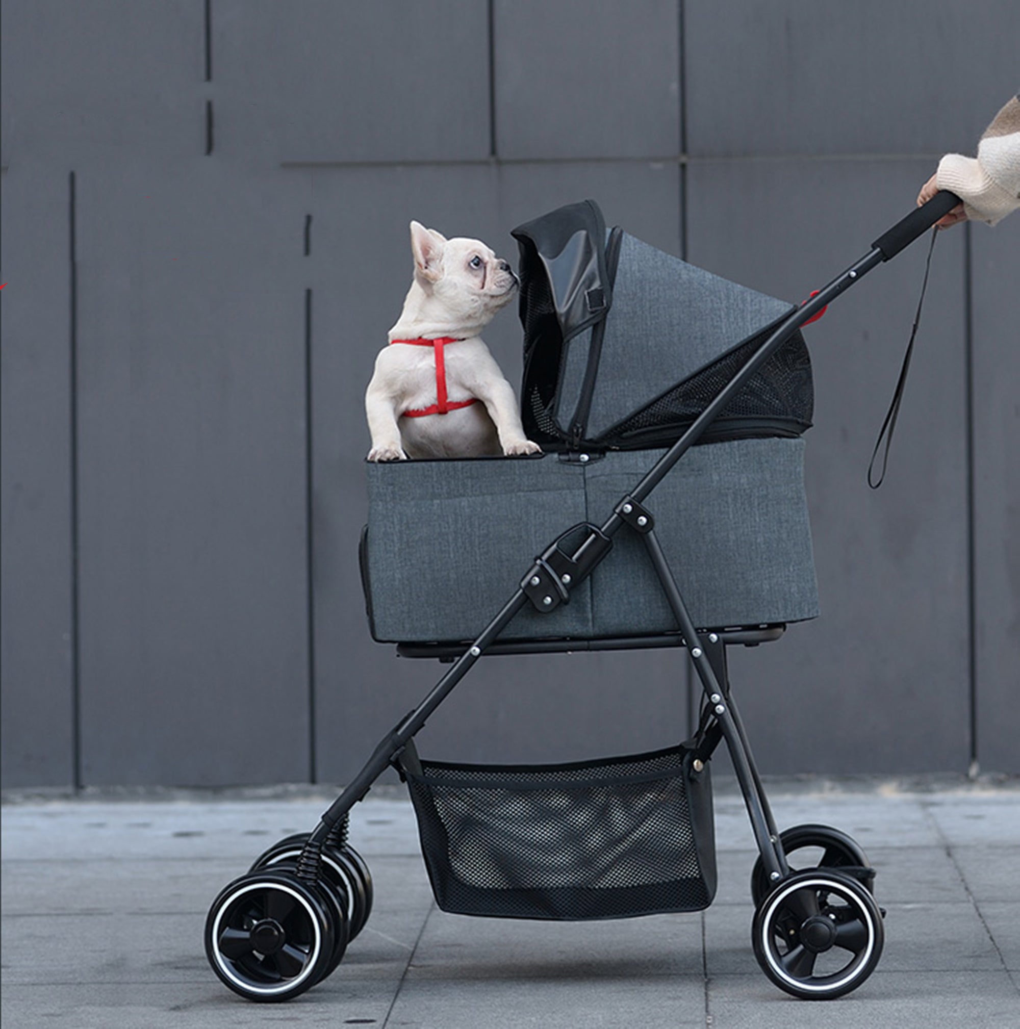 3 in 1 Folding Pet Stroller with Detachable Carrier for Small Dog Cat