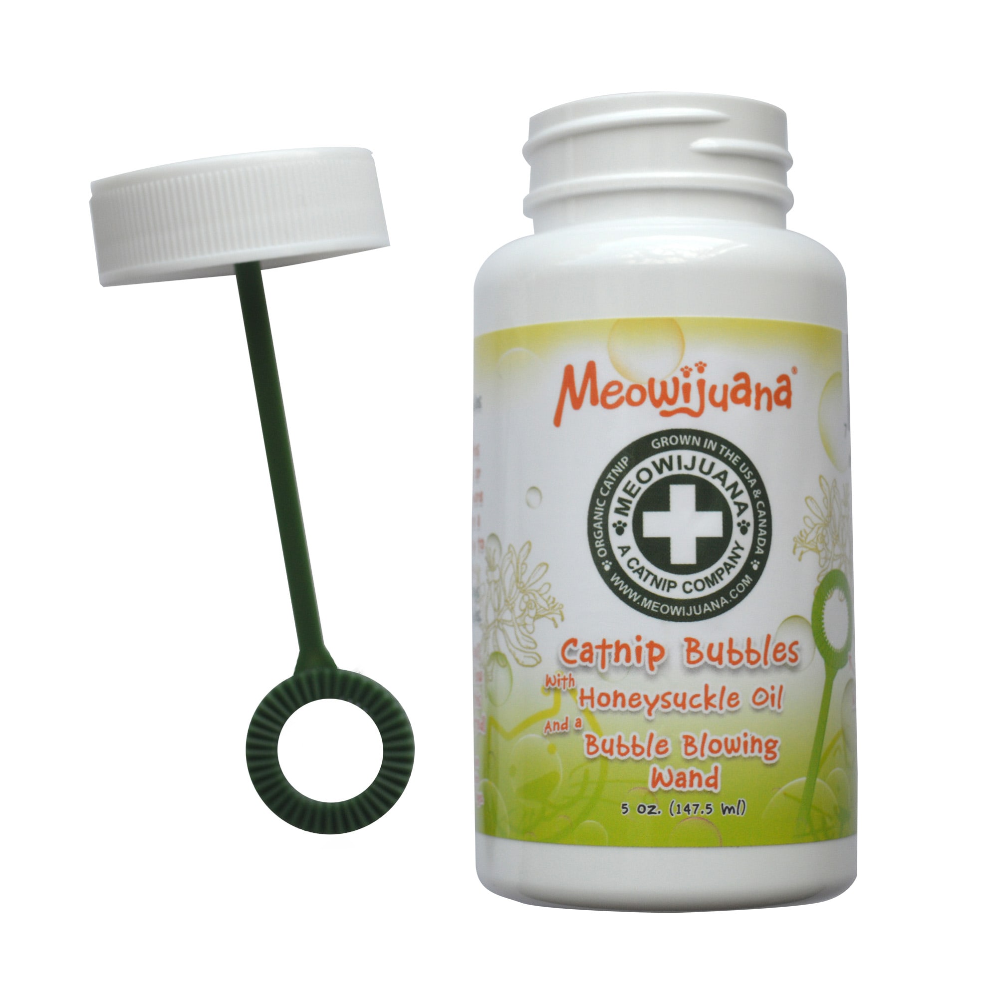 Meowijuana Catnip Bubbles with Honeysuckle Cat Toy， Medium