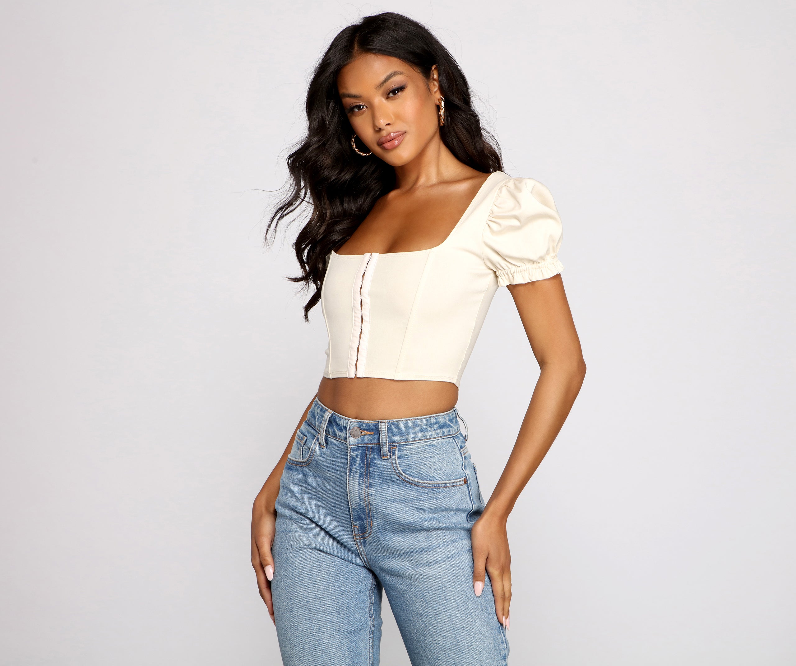 Up A Notch Hook and Eye Corset Top