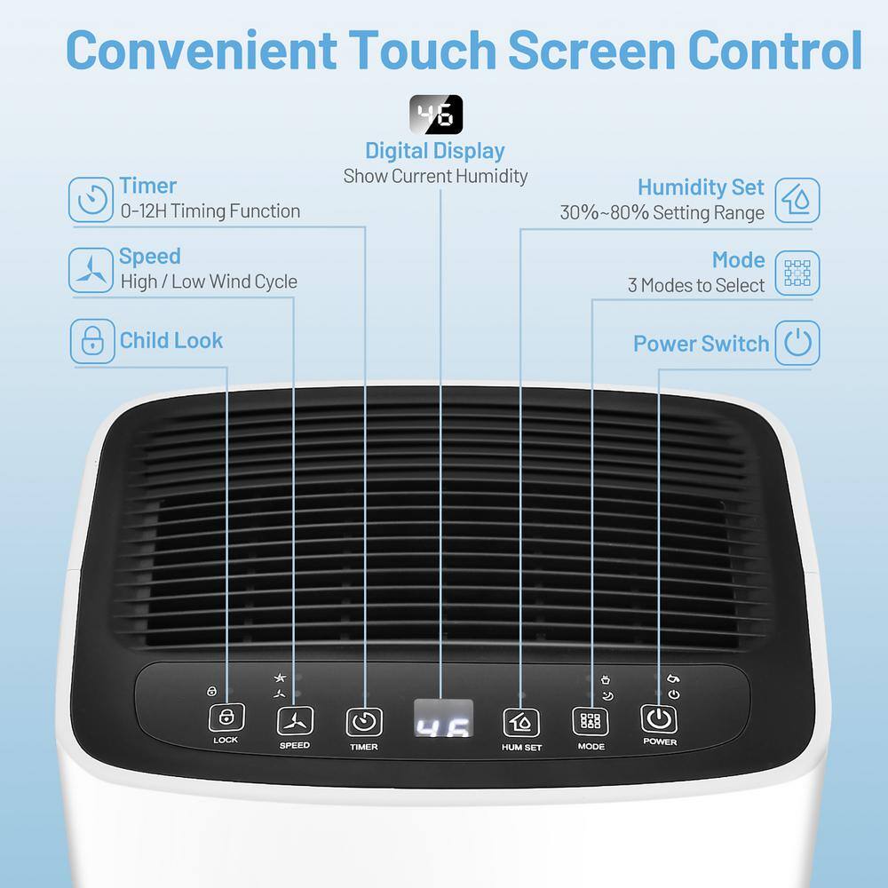 Costway 24-Pints 1500 Sq. ft. Portable Dehumidifier for Medium to Large Spaces ES10014US