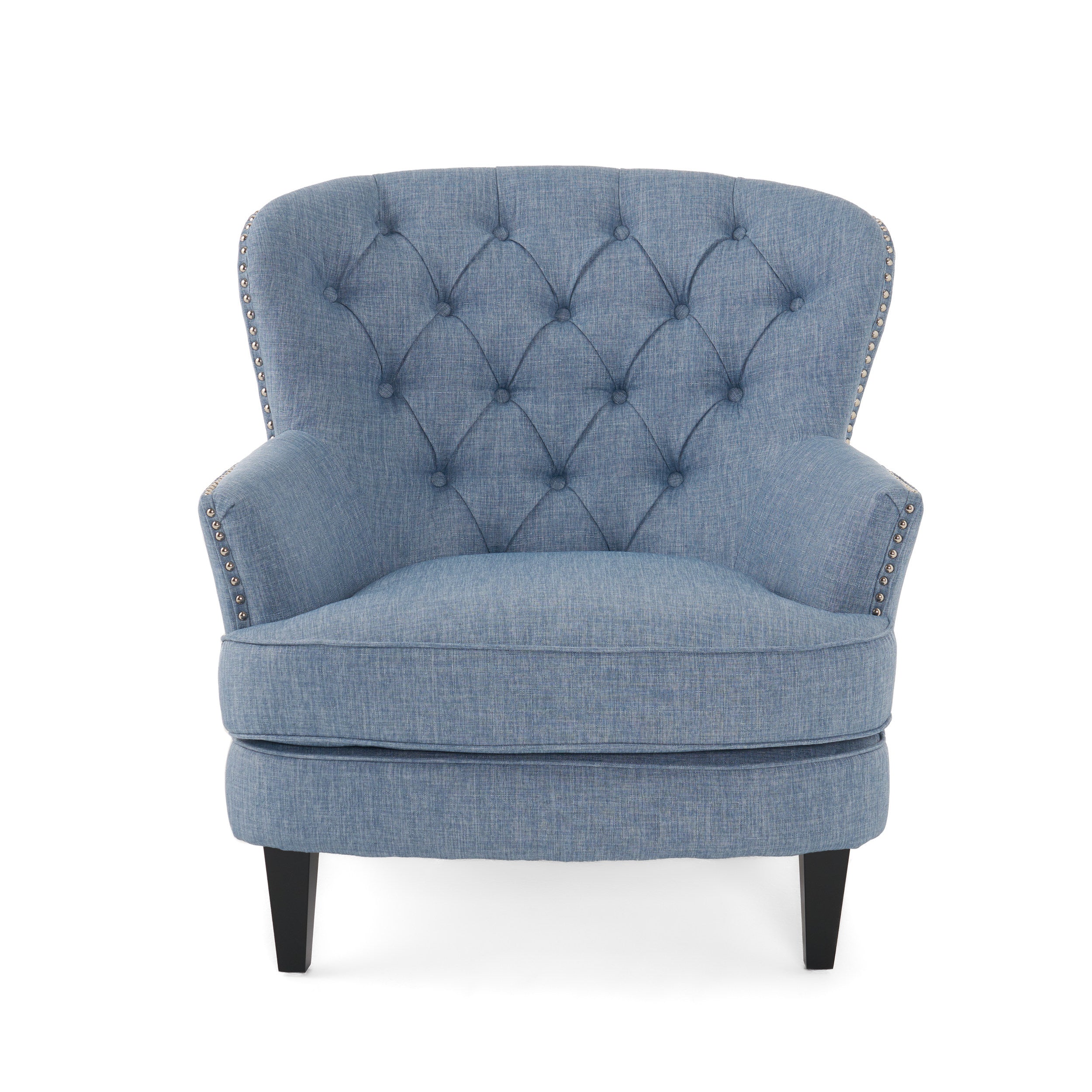 Alfred Button Tufted Fabric Club Chair