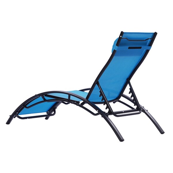 2pcs Set Outdoor Lounges Chaise Lounger Recliner For Sunbathing