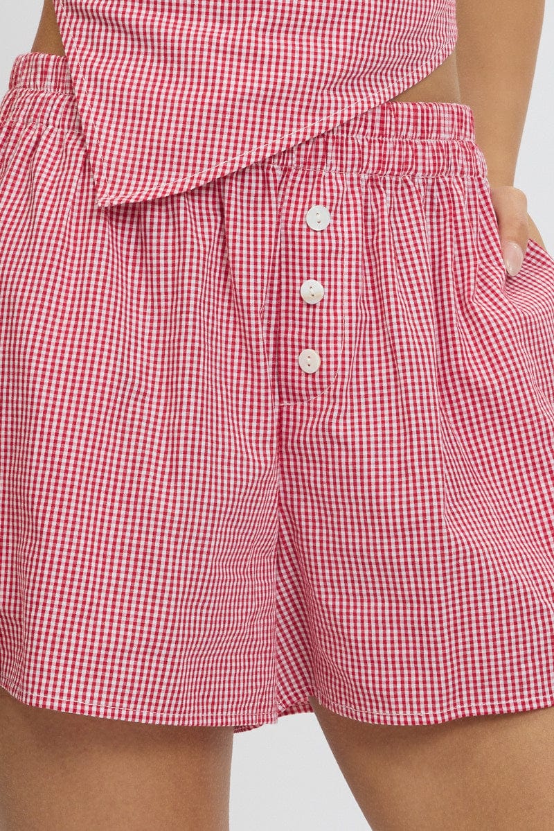 Red Check Boxer Shorts