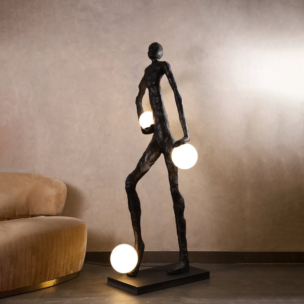 Kicking Ball Sculpture Character Floor Lamp