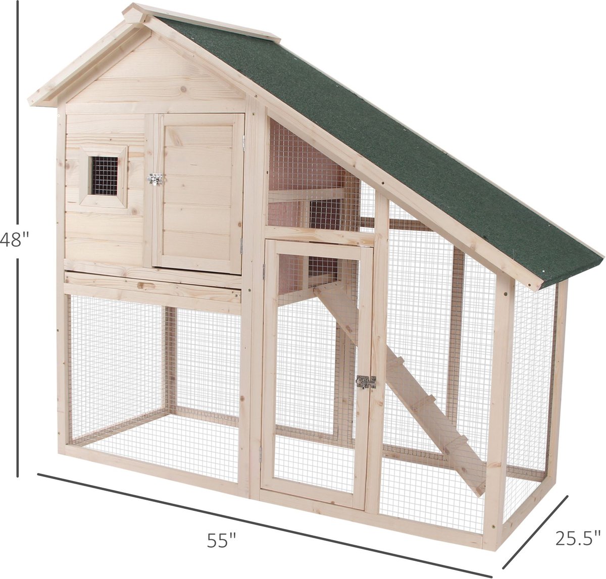 PawHut 2-Tier Wood Rabbit Hutch