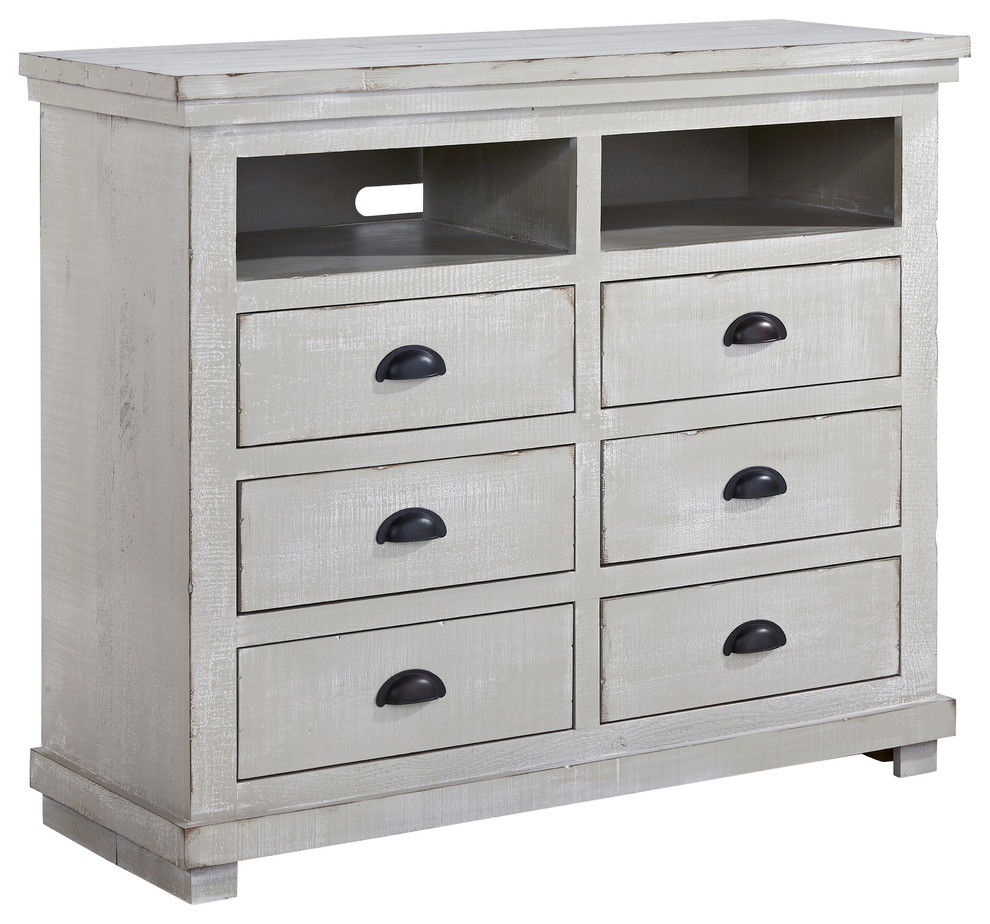 Willow Distressed Media Chest   Farmhouse   Entertainment Centers And Tv Stands   by Progressive Furniture  Houzz