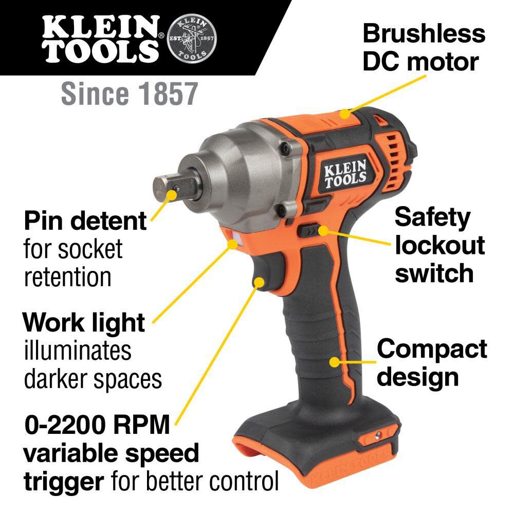 Klein Tools Compact Impact Wrench (Bare Tool) BAT20CW from Klein Tools