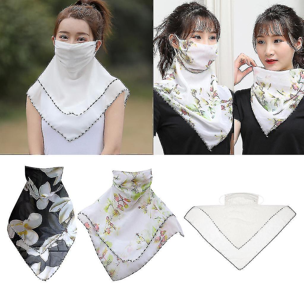 3pcs Womens Face Mask Scarf Travel Dust-proof Breathable Silky Shade