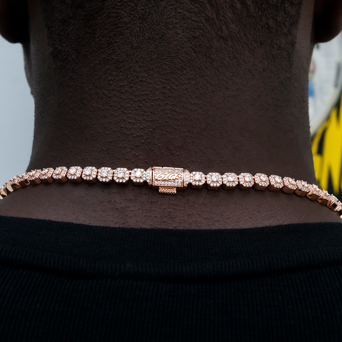 Micro Clustered Tennis Chain in Rose Gold