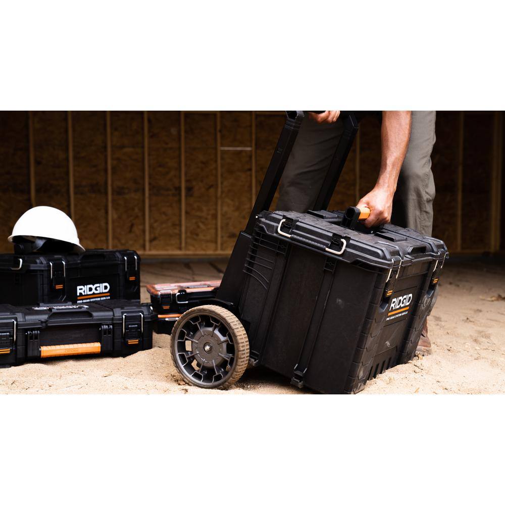 RIDGID 2.0 Pro 22 in. Gear System Rolling Tool Box and Tool Box and Tool Case 254065-254067-254069