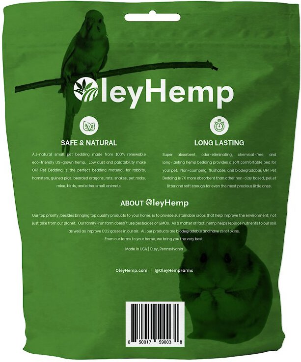 OleyHemp OH! Small Animal Bedding， 1-lb bag