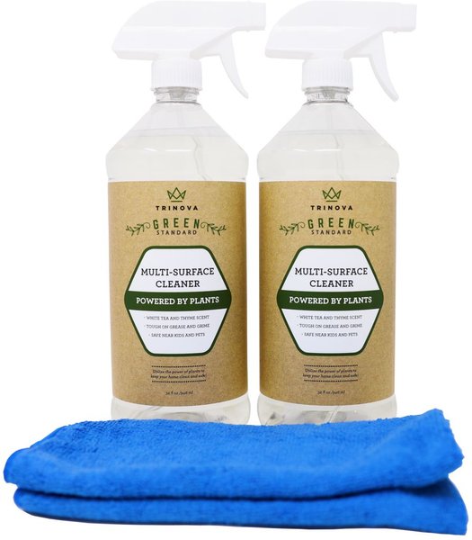 TriNova Natural Multi-Surface Dog， Cat and Small Pet Cleaner， 32-oz bottle， 2 count