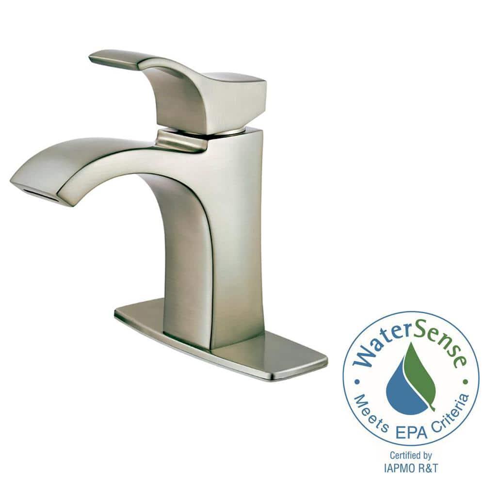 Pfister Venturi Single Hole SingleHandle Bathroom Faucet in Spot Defense Brushed Nickel