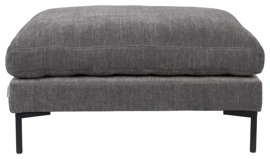 Dark Gray Upholstered Ottoman  Zuiver Summer   Transitional   Footstools And Ottomans   by Luxury Furnitures  Houzz