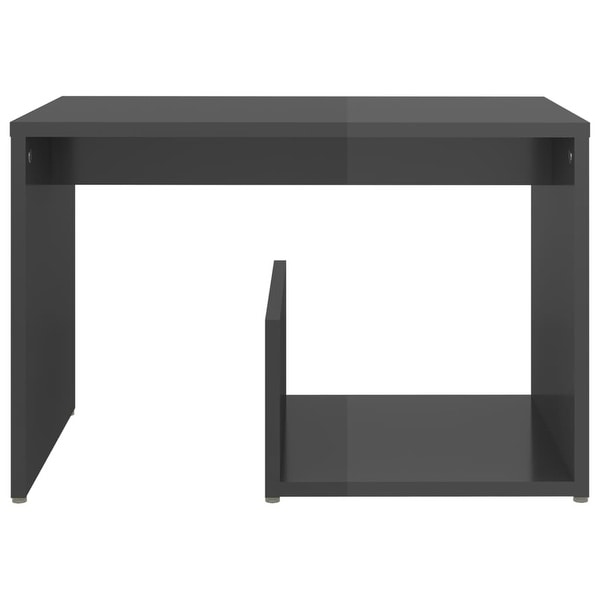 vidaXL Side Table High Gloss Gray 23.2