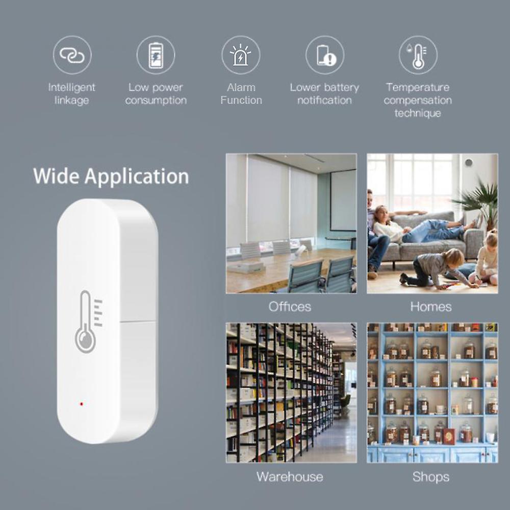 Zigbee Temperature Humidity Sensor With Alarm Function App Control Indoor Temperature Humidity Monitor Smart Temperature Meter Mini Hygrometer For Hom