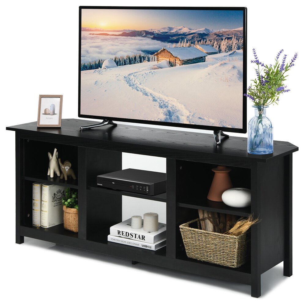 Costway TV Stand 58 inch Entertainment Media Console Center Up to 65   58'' x 16'' x 24''